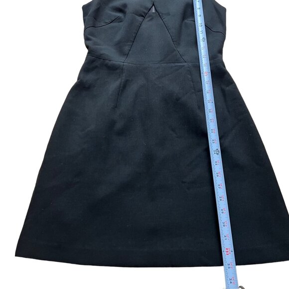 Milly Size 4 Black Sleeveless Peekaboo Front Cutout Back Zip Sheath Mini Dress - Picture 9 of 15